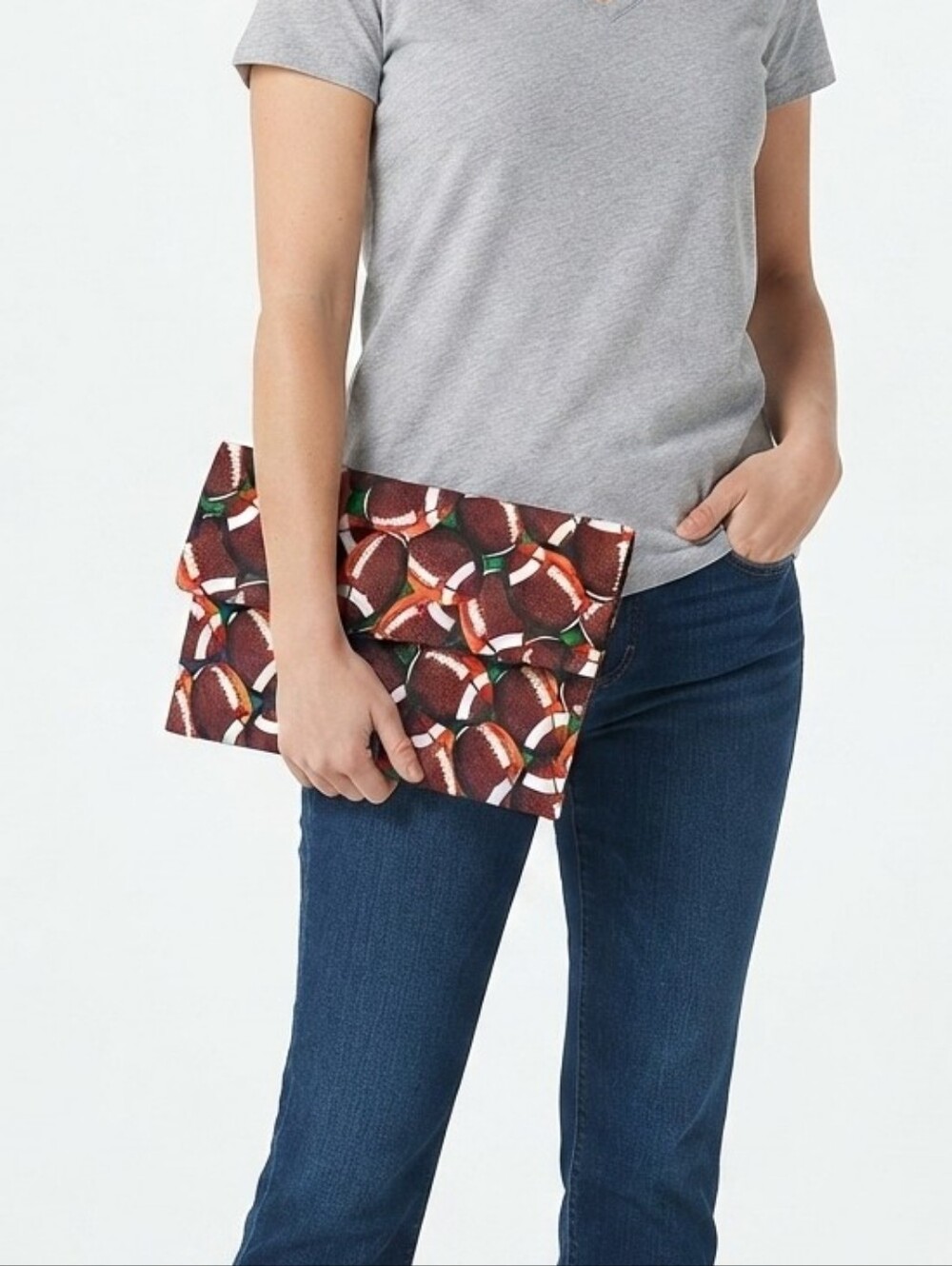 Handcrafted Football Cloth Clutch purse